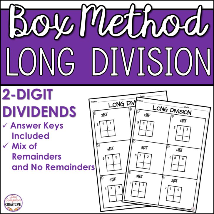 Box Method Long Division Worksheet