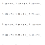 4th Grade Division Math Worksheet The EduMonitor
