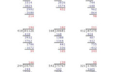 5 Digit By 3 Digit Long Division With Remainders And Steps Shown On