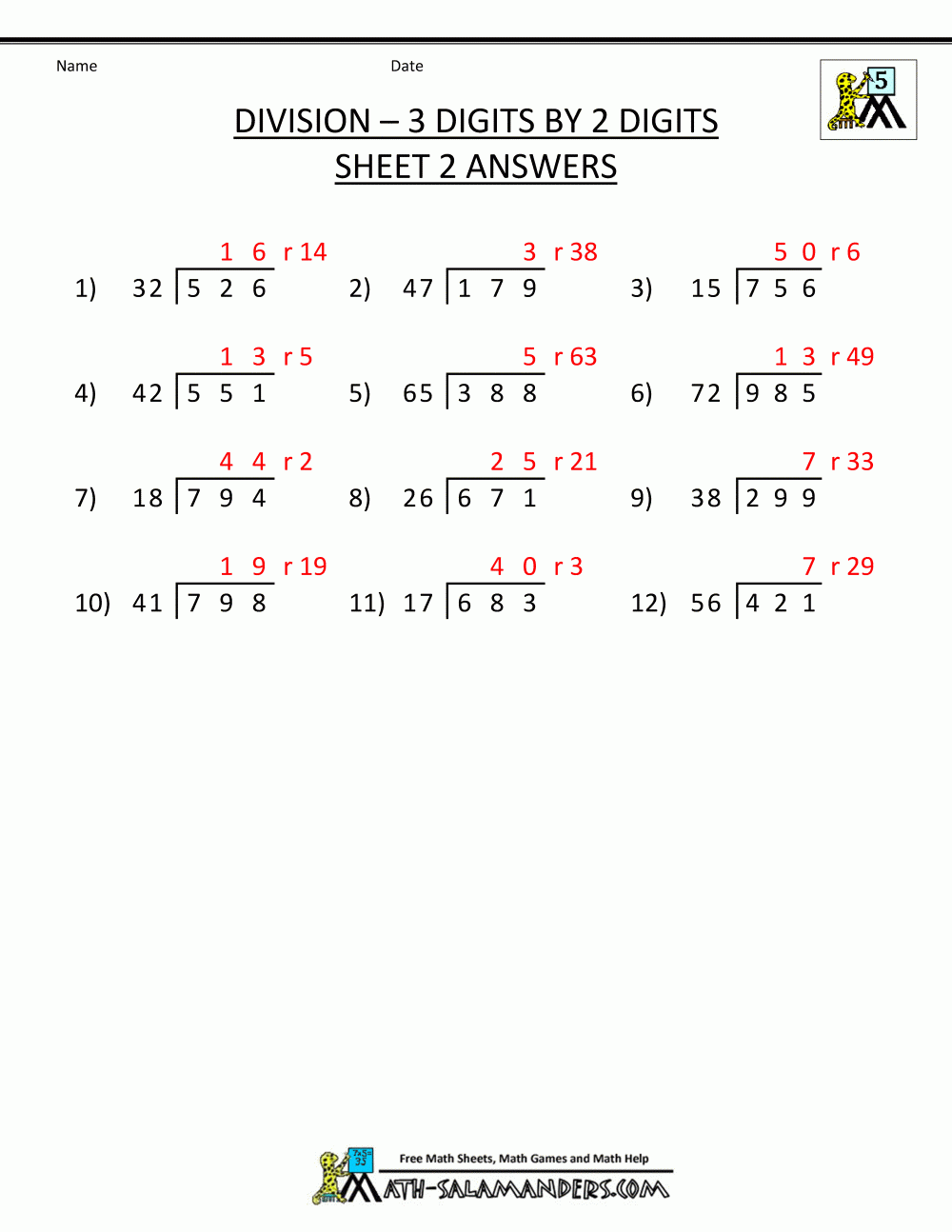 5Th Grade Long Division Worksheets Pdf Db excel