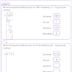 6 NS B 2 4 By 1 Digit Long Division With No Remainders Worksheet