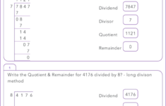 6 NS B 2 4 By 1 Digit Long Division With No Remainders Worksheet