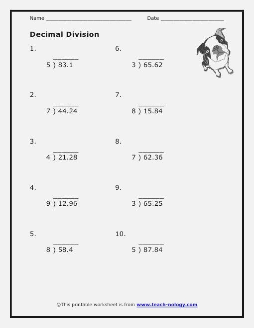 6th Grade Math Worksheets Long Division Worksheetpedia