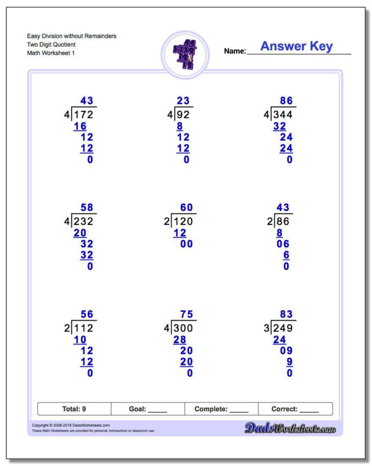7th Grade Long Division Worksheets