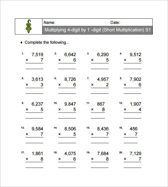 Multiplication And Long Division Worksheets Long Division Worksheets