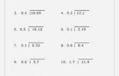 Decimal Division Worksheets 6th Grade Middle School Math Decimals