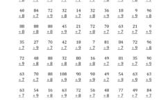 Dividing By 7 8 And 9 Quotients 1 To 12 A Division Worksheet