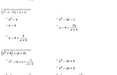 Dividing Polynomials Long And Synthetic Division Worksheet Answers Db