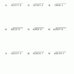 Division Of Decimal Numbers Worksheets