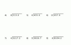 Division Of Decimal Numbers Worksheets