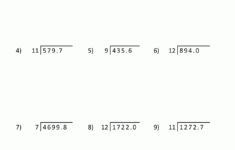Division Of Decimal Numbers Worksheets