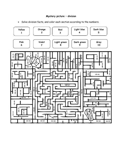 Division Puzzle Worksheets Oaklandeffect Math Riddles Printable 