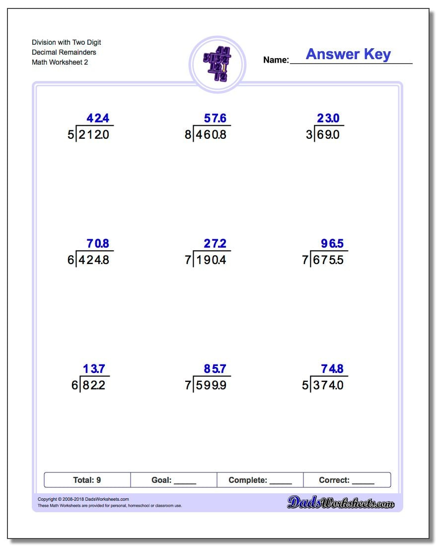 Division With Decimal Results