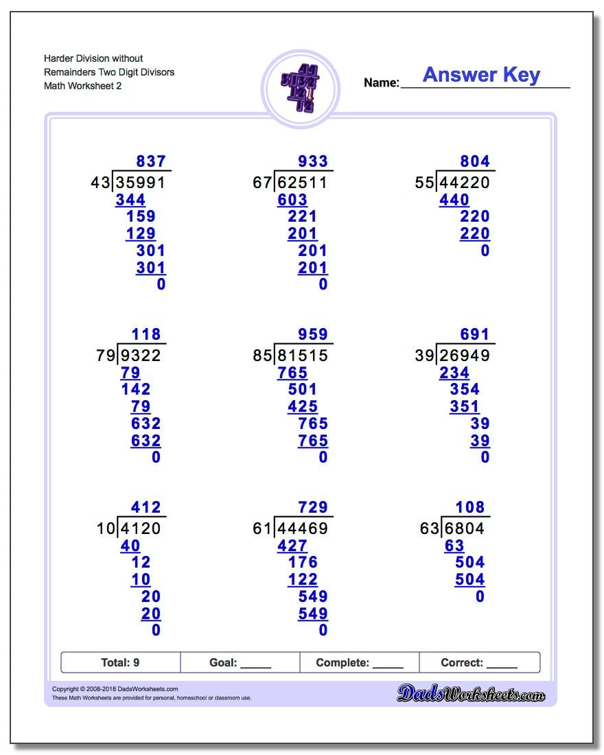 Division With Multi Digit Divisors