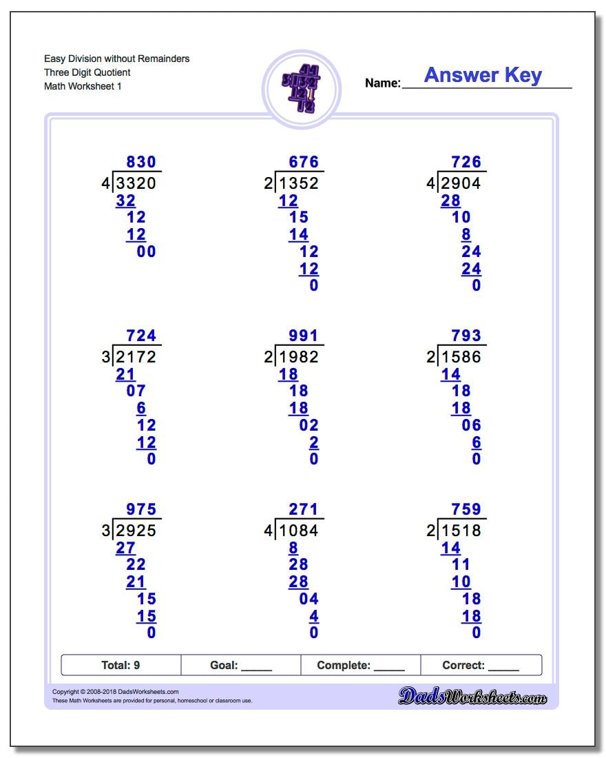 Division Without Remainders