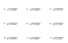 Division Worksheet With Single Digit Divisors Set 1 Childrens