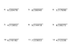 Division Worksheet With Single Digit Divisors Set 4 Childrens