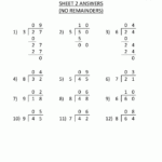 Division Worksheets 3rd Grade