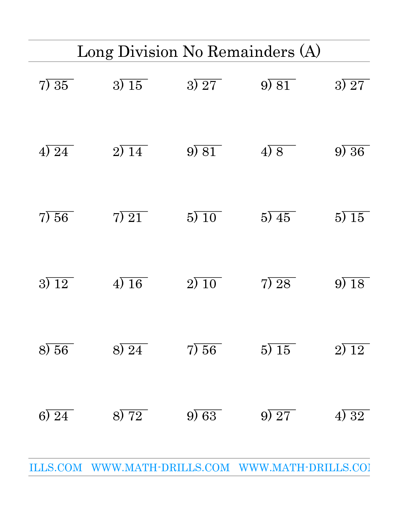 Division Worksheets Long Division Worksheets Math Division Worksheets