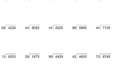 Four Digit By Two Digit Division With Remainders Worksheet With Answer