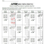 FREE Beginning Long Division Worksheet Boxes For Students To Write The