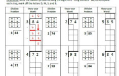 FREE Beginning Long Division Worksheet Boxes For Students To Write The