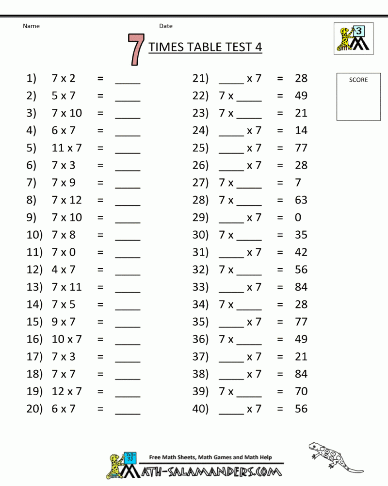 Free Printable 7th Grade Math Worksheets With Answer Key Math 