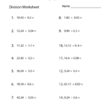 Free Printable Decimal Division Worksheet