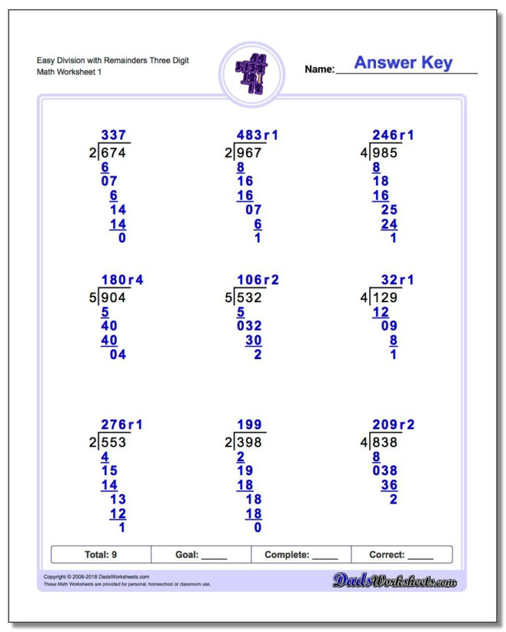 Long Division Worksheets Grade 5 With Remainders