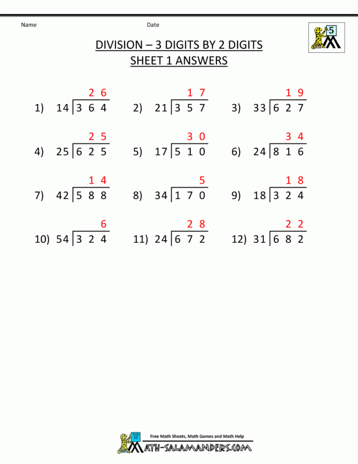 Printable Long Division Worksheets For 5th Graders