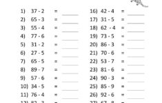 Free Printable Math Worksheets For 3rd Grade Subtraction Letter