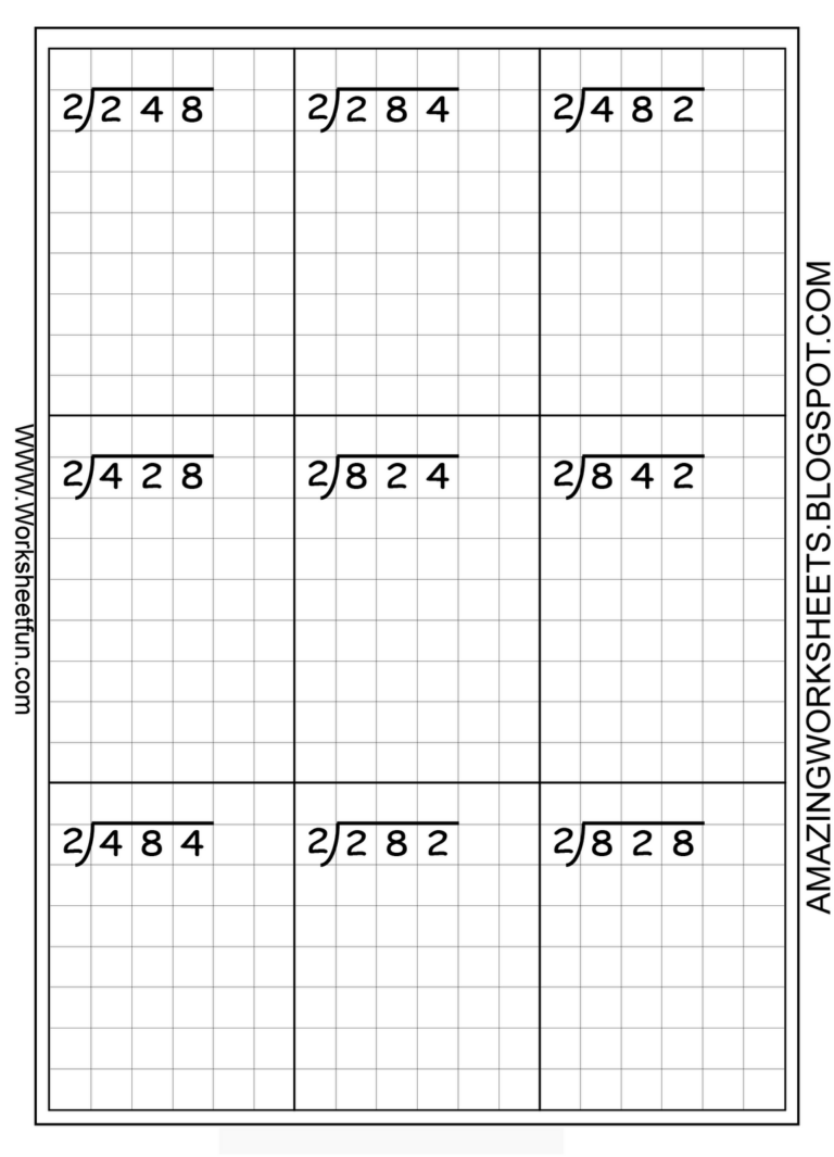 Long Division Worksheet Free Printable | Long Division Worksheets