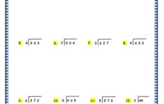 Grade 3 Maths Worksheets Division 6 3 Long Division Without Remainder