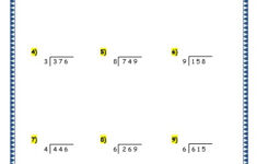 Grade 3 Maths Worksheets Division 6 4 Long Division With Remainder