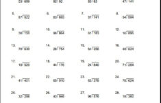 Grade 5 Division Worksheets