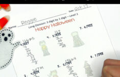 Halloween 3 Digit By 1 Digit Long Division Worksheets Halloween Math