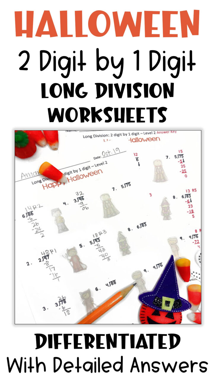Halloween Long Division Worksheet