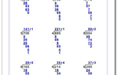 Harder Division Worksheet With Remainders Three Digit Long Division