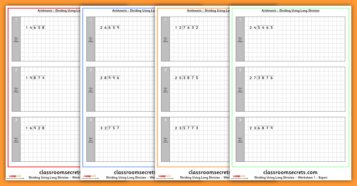 KS2 Arithmetic Dividing Using Long Division Test Practice Classroom 