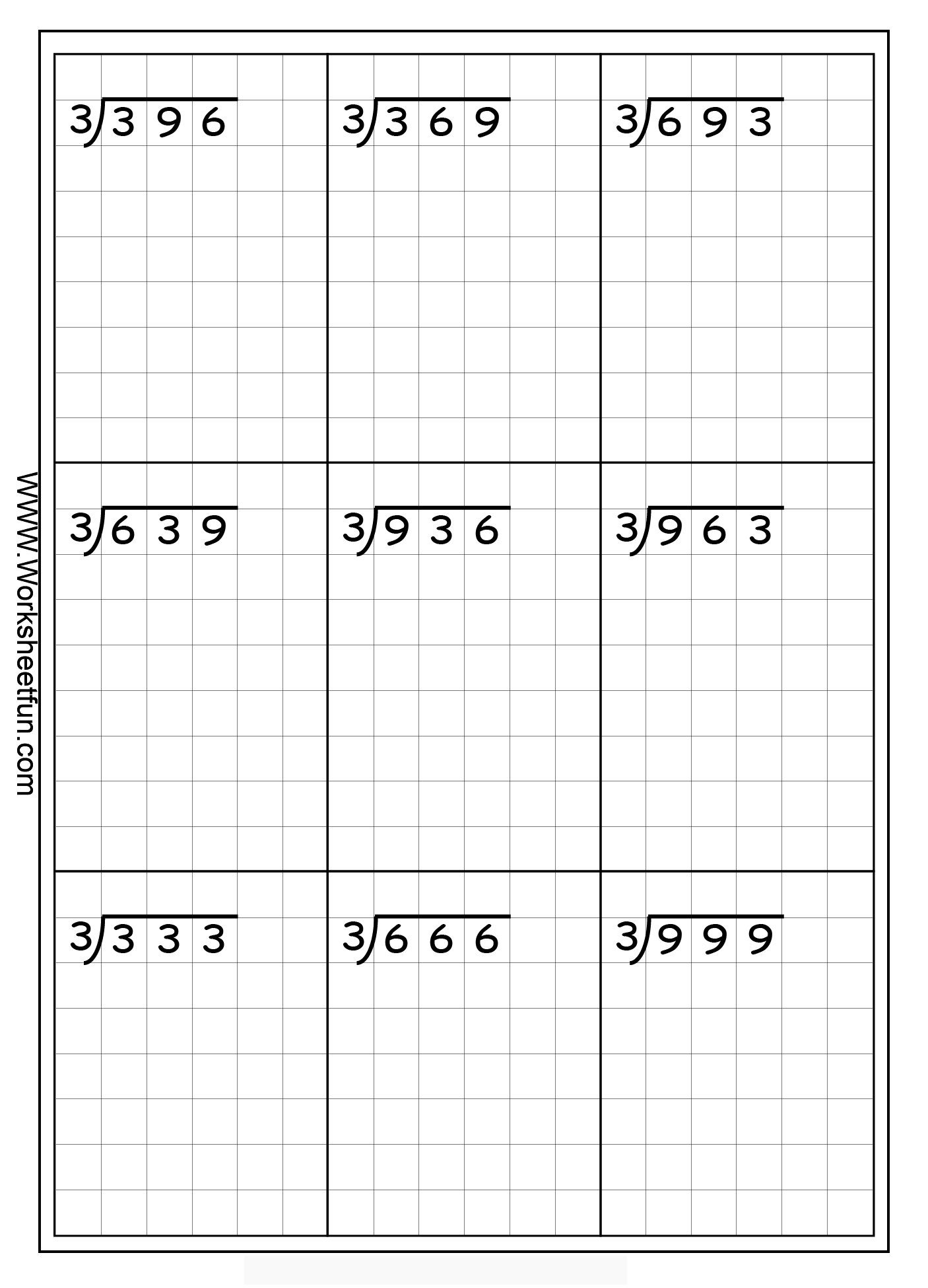 3 Digit Long Division Worksheets Long Division Worksheets