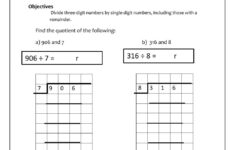Long Division By One Digit Worksheet