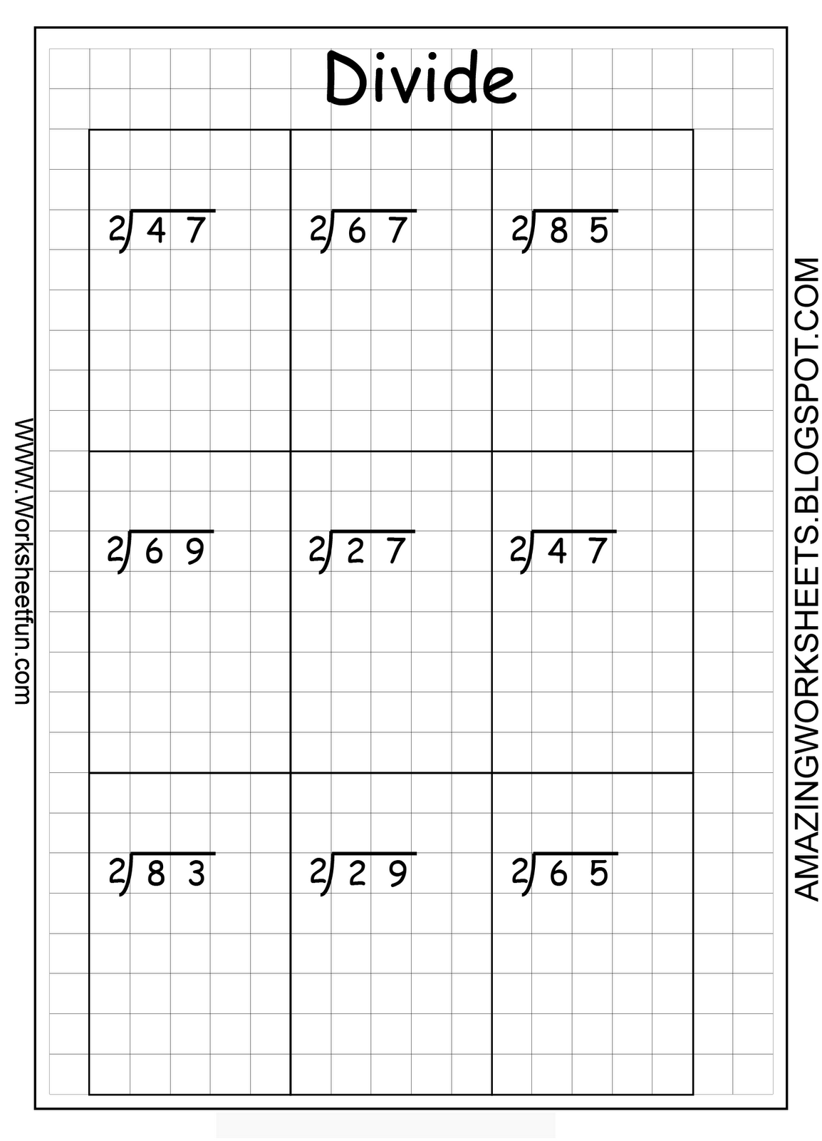 Graph Paper Long Division Worksheets Long Division Worksheets