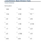 Long Division Facts Worksheet