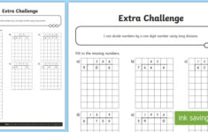 Long Division No Remainders Long Division Practice Sheets