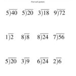 Long Division One Digit Divisor And A One Digit Quotient With No