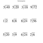 Long Division One Digit Divisor And A One Digit Quotient With No