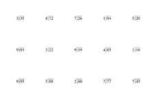 Long Division One Digit Divisor And A Two Digit Dividend With A