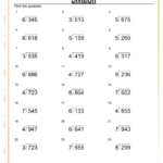 Long Division With Remainder Worksheet With Answer Key Printable Pdf