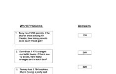 Long Division Word Problems Worksheet