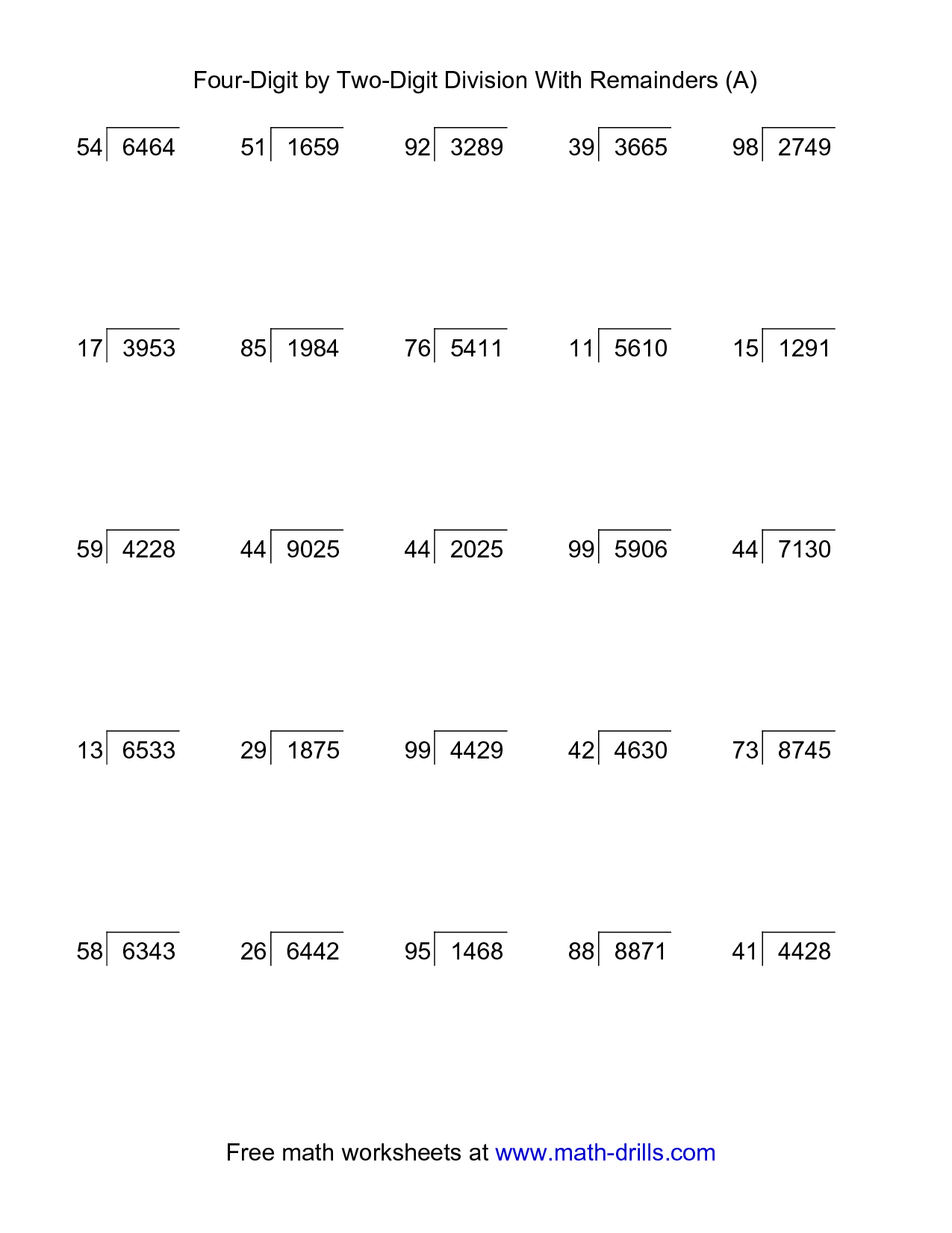 Long Division Worksheet Year 6 Google Search Division Worksheets 